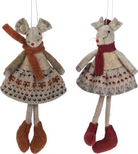 Joulukoriste neulemekkohiiri 15 cm lajitelma