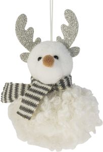 Joulukoriste poro 13 cm valkoinen