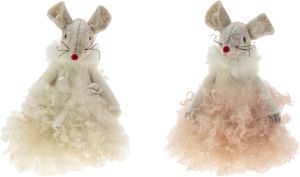 Joulukoriste hiiri mekossa 9 cm lajitelma