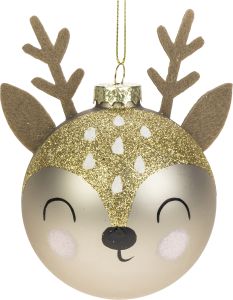 Joulupallo poro 8 cm kultakimalle