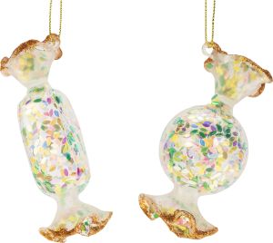 Joulukoriste lasikarkki 9 cm värikäs lajitelma