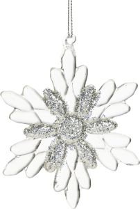 Joulukoriste lumihiutale 9 cm kirkas