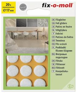 Huopatassu Fix-o-moll 17 mm valkoinen 20 kpl