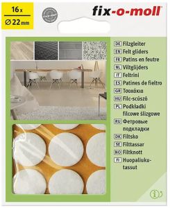 Huopatassu Fix-o-moll 22 mm valkoinen 16 kpl