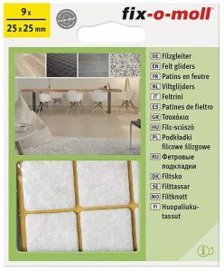 Huopatassu Fix-o-moll 25 x 25 mm valkoinen 9 kpl
