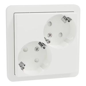 Pistorasia Schneider Electric Exxact vino valkoinen 2-os