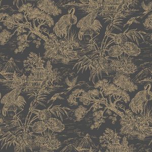 Kuitutapetti AM-Markkinointi Arboretum Natoru Charcoal Gold 91701