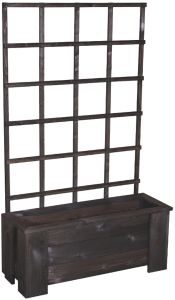 Kukkalaatikko köynnösritilällä 132 x 30 x 80 cm grafiitinharmaa