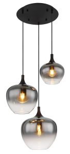 Riippuvalaisin Globo Maxy 3-os musta/savulasi Ø 48 cm