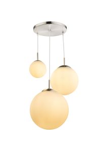 Riippuvalaisin Globo Joel 3-os nikkeli/opaalilasi Ø 51,5 cm