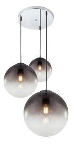 Riippuvalaisin Globo Varus 3-os kromi/musta Ø 51 cm