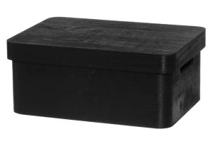 Puulaatikko kannella 4living musta 35 x 25 x 15 cm