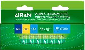 Vihreä voimaparisto Airam LR6 AA 16 kpl