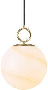 Riippuvalaisin Halo Design Stockholm marmorinruskea/messinki Ø 25 cm