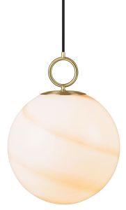 Riippuvalaisin Halo Design Stockholm marmorinruskea/messinki Ø 18 cm