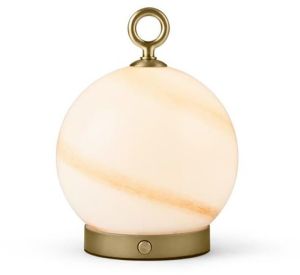 Pöytävalaisin Halo Design Stockholm marmorinruskea/messinki Ø 15 cm