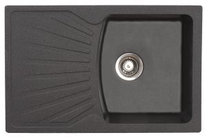 Keittiöallas Aqualine Quadro Plus musta 77 x 50 cm