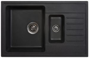 Keittiöallas Aqualine Quadro Plus musta 78 x 50 cm