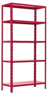 Metallihylly Regalux punainen 180 x 90 x 40 cm