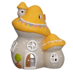 Sienilyhty Greta 4living harmaa/keltainen 18,5 cm