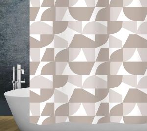 Tekstiilisuihkuverho Diaqua Pasito beige/valkoinen, useita kokovaihtoehtoja