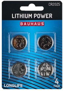 Litiumparisto BAUHAUS CR2025 4 kpl/pkt