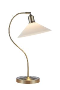 Pöytävalaisin Vela messinki/valkoinen 50 cm