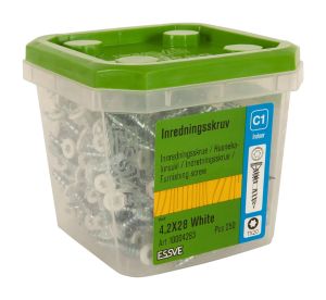 Kalusteruuvi Essve 4,2 x 28 mm valkoinen 250 kpl