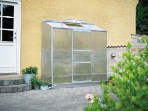 Kasvihuone Halls Altan alumiini 1,3 m² kennolevyt ja sokkeli