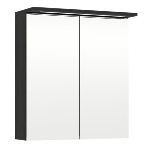 Peilikaappi Temal Highlight 60 cm, 2 ovea Musta Pistorasia vasemmalla