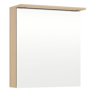 Peilikaappi Temal Highlight 60 cm, 1 ovi vasemmalla Vaalea tammi Pistorasia vasemmalla