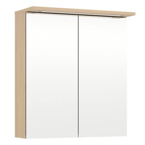 Peilikaappi Temal Highlight 60 cm, 2 ovea Vaalea tammi Pistorasia oikealla
