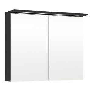 Peilikaappi Temal Highlight 80 cm, 2 ovea Musta Pistorasia vasemmalla