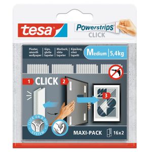 Powerstrips Click tesa® 16 x 2 Medium 5,4 kg