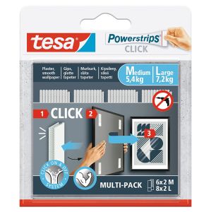 Powerstrips Click tesa® 6 x 2 Medium 5,4 kg &amp; 8 x 2 Large 7,2 kg