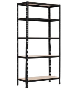 Metallihylly musta 180 x 90 x 40 cm