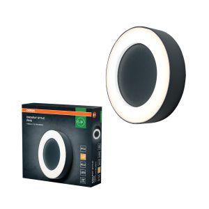 LED-ulkoseinävalaisin Osram Endura Style Ring tummanharmaa Ø 20,2 cm IP54