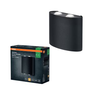 Ulkoseinävalaisin Osram Endura UpDown Deco II tummanharmaa 14 x 5 x 13 cm IP44