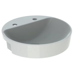 Pesuallas Geberit VariForm kahdella hanareiällä valkoinen Ø 50 x 18,5 cm
