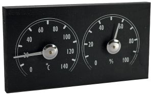 Tuplamittari Saunia musta 19 x 12 cm