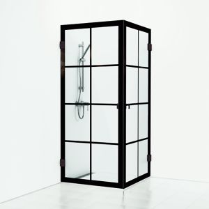 Suihkukulma Svedbergs Rista mattamusta/kirkas 80 x 80 x 200 cm