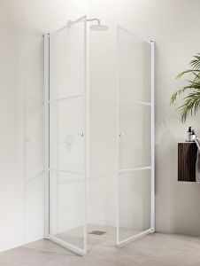 Suihkukulma Vihtan Ruutu 3+3 valkoinen/kirkas 90 x 90 x 203,5 cm