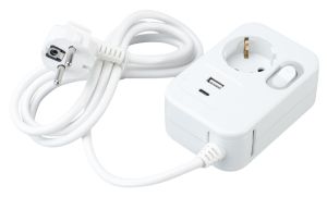 Jatkojohto Harju 1-os USB-A/USB-C valkoinen 1,4 m