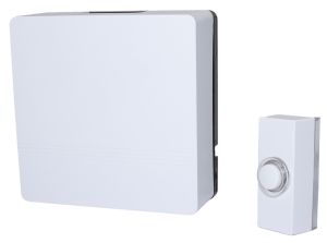 Langallinen ovikello Harju valkoinen 11,8 x 11,8 cm IP44