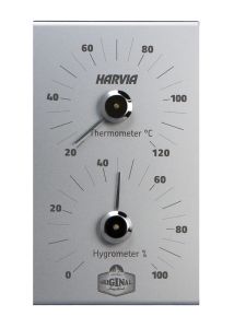 Lämpö- ja kosteusmittari Harvia x Original Long Drink harmaa