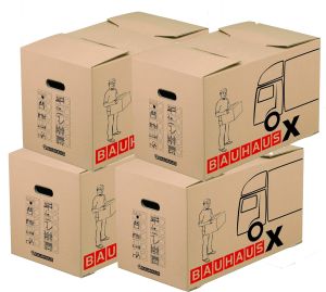 4 kpl Muuttolaatikko X 62,5 x 34,5 x 38 cm