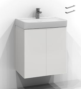 Setti: Allaskaappi Svedbergs Bloc 55 x 35 cm + Pesuallas Svedbergs Skapa 55 cm + 2 kpl Vedin B1 Svedbergs