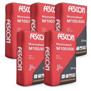 5 kpl Muurauslaasti Fescon M 100/600 25 kg