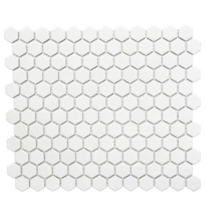 Mosaiikki Hexagon Pieni Valkoinen Kiiltävä