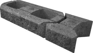 Lohkomuurikivi Lakka Musta 480 + 80 x 200 x 100 mm